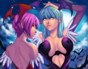 Картинка разное арты демон фон девушки взгляд