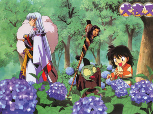 Картинка аниме inuyasha цветы рин посох джакен сешимару инуяша скан манга