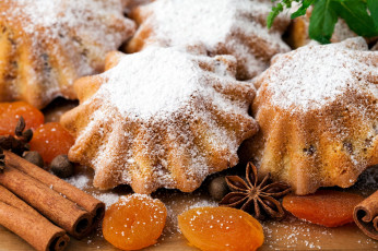 Картинка еда пирожные +кексы +печенье корица кексы курага бадьян