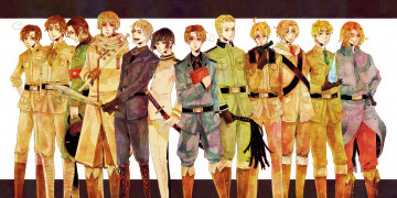 Картинка аниме hetalia +axis+powers арт форма группа ряд парни