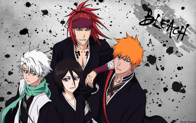 Обои картинки фото аниме, bleach, фон, блич, персонажи