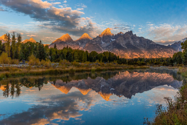 Обои картинки фото природа, реки, озера, небо, лес, озеро, река, горы