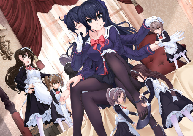 Обои картинки фото аниме, unknown,  другое, девушки, арт, 463, jun