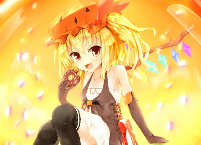 Обои картинки фото аниме, touhou, девушка, взгляд, фон