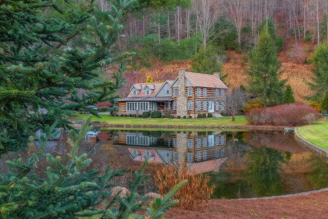 Обои картинки фото города, - пейзажи, озеро, лес