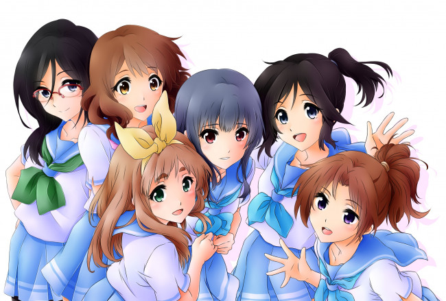 Обои картинки фото аниме, sound horizon, девушки, взгляд, фон