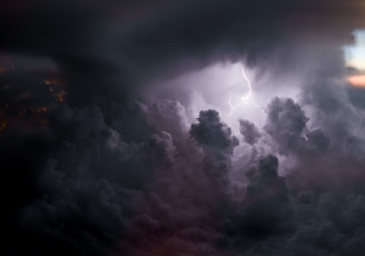 Картинка природа молния +гроза простор