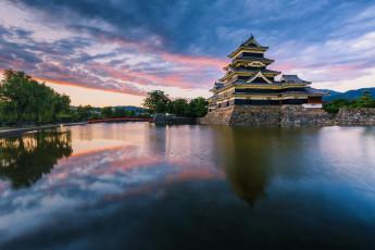 Картинка matsumoto+castle города замки+Японии панорама