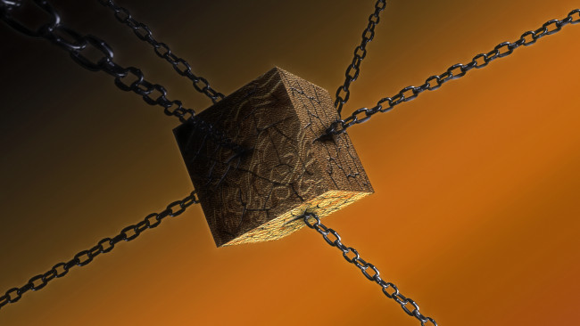 Обои картинки фото 3д графика, другое , other, цепи, куб