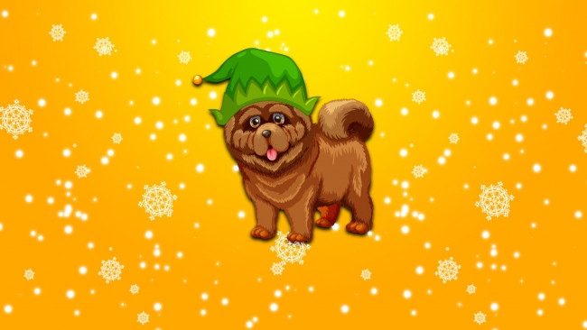 Обои картинки фото праздничные, векторная графика , новый год, снег, 2018, новый, год, шапка, минимализм, праздник, собаки
