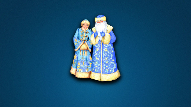 Обои картинки фото праздничные, векторная графика , новый год, снегурочка, новый, год, зима, минимализм, дед, мороз, праздник, настроение, фон