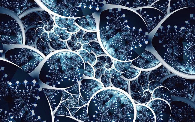 Обои картинки фото 3д графика, фракталы , fractal, синий, фон, узоры, абстракция