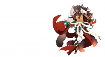 Картинка аниме животные +существа фон взгляд девушка