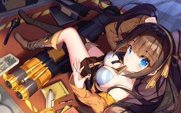 Картинка аниме оружие +техника +технологии zhanchang shuangmawei aqua eyes bisonbison