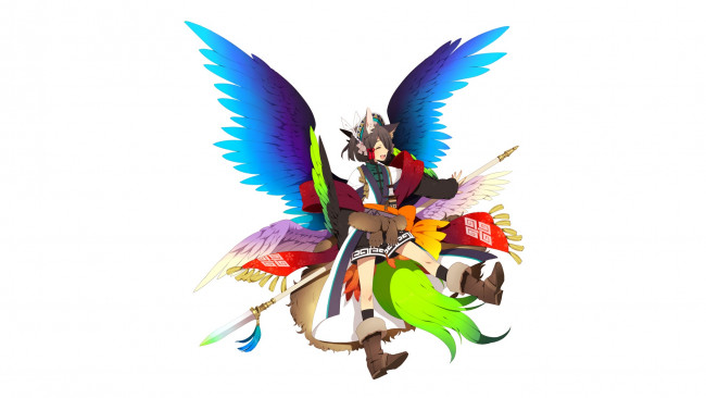 Обои картинки фото аниме, ангелы,  демоны, фон, взгляд, девушка