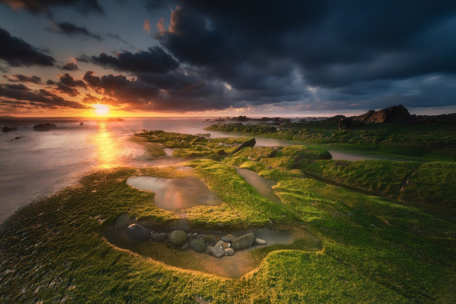 Обои картинки фото природа, восходы, закаты, простор