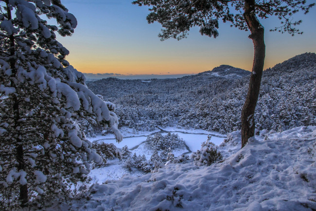 Обои картинки фото природа, зима, простор