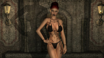 Картинка 3д+графика люди+ people девушка фон взгляд тату бельё