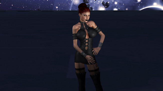 Обои картинки фото 3д графика, люди , people, девушка, фон, взгляд, платье, тату