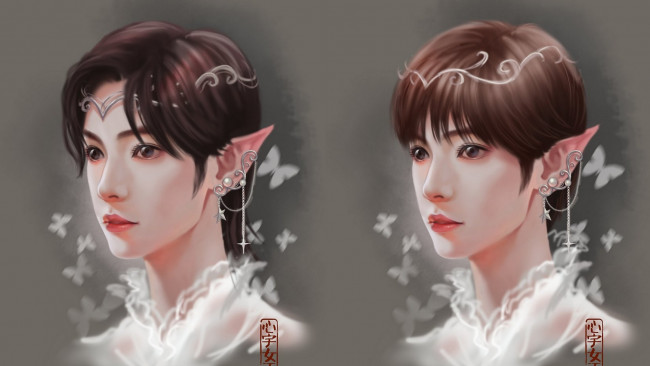 Обои картинки фото фэнтези, эльфы, сун, цзиян, эльф, арт, парень, китайский, актёр