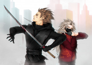 Картинка аниме unknown +другое+ воины оружие кровь