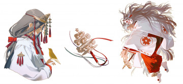 Картинка аниме unknown +другое+ девушка птица маска