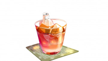 Картинка рисованное еда стакан лед пингвин