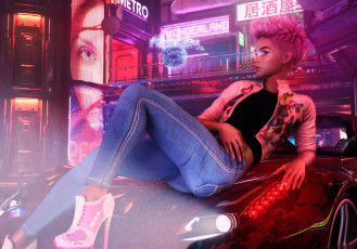 Картинка 3д+графика _science+fiction девушка проекция из глаз