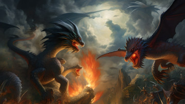 Картинка фэнтези драконы нейросети графика нейроарт ai art нейронные сети рисунки нейро искусство