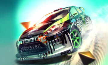 обоя видео игры, dirt 3, машина, ралли, гонка, пирамидки