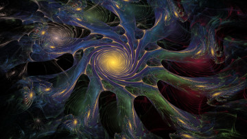 Картинка 3д графика fractal фракталы фон тёмный узор абстракция