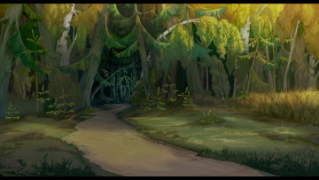 Картинка илья муромец соловей разбойник мультфильмы тропа лес