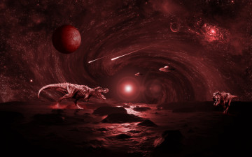 Картинка 3д графика fantasy фантазия динозавры планеты