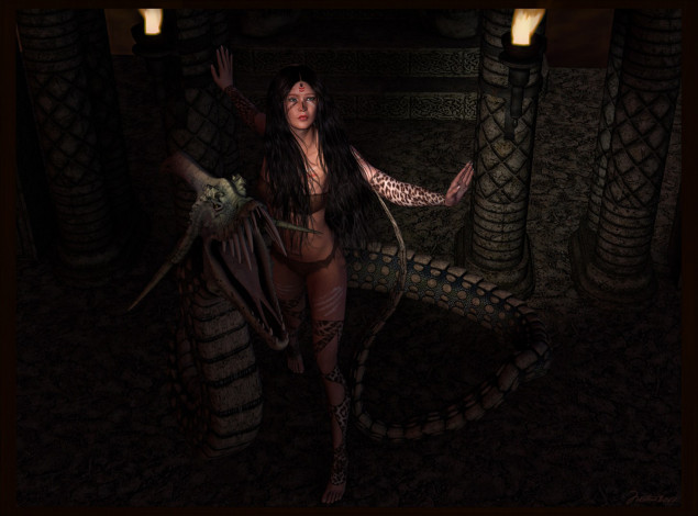 Обои картинки фото 3д, графика, fantasy, фантазия, девушка, дракон