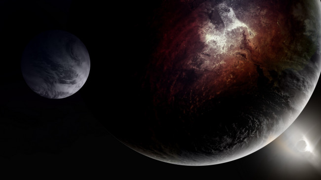 Обои картинки фото космос, арт, планеты