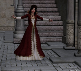 Картинка 3д графика people люди девушка сходы