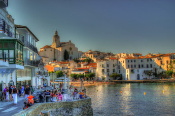 Картинка испания каталония кадакес города улицы площади набережные море дома набережная