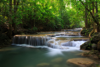 Картинка природа реки озера река таиланд thailand лес каскад