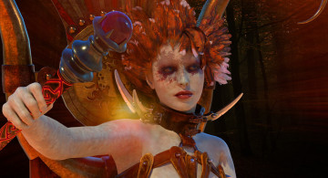 Картинка 3д графика fantasy фантазия queen-close-up the forrest