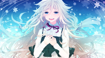 Картинка аниме vocaloid hoshiyui tsukino ветер волосы ia девочка