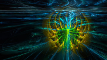 Картинка 3д графика abstract абстракции линии темный изгибы узор цвета фон