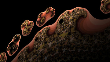 Картинка 3д графика fractal фракталы фон линии изгибы цвета узор