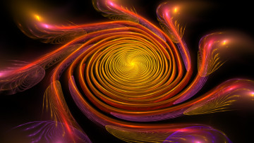 Картинка 3д графика fractal фракталы изгибы линии фон узор цвета