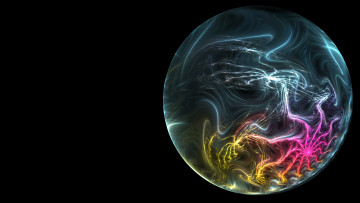 Картинка 3д графика fractal фракталы узор изгибы линии фон