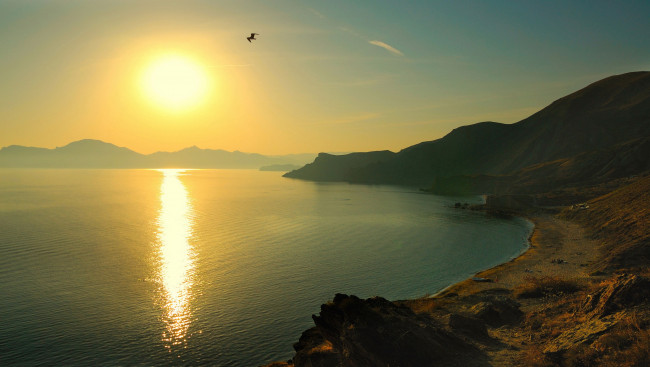 Обои картинки фото природа, восходы, закаты, крым, солнце