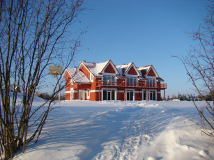 Картинка города -+здания +дома деревья снег дом