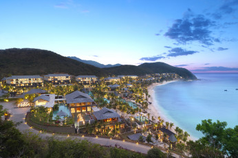 Картинка города -+панорамы seaside night cottages sanya hainan+island china