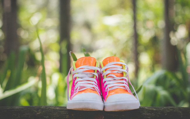 Обои картинки фото разное, одежда,  обувь,  текстиль,  экипировка, шнурки, бревно, кеды