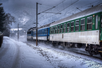 Картинка техника вагоны железная дорога локомотив состав