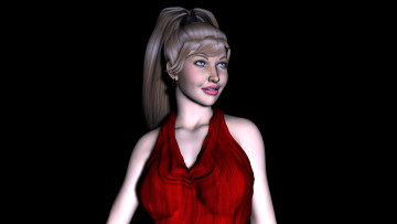 Картинка 3д+графика люди+ people девушка взгляд фон улыбка кофта